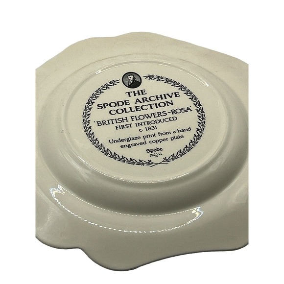 The Spode Archive Collection “British Flowers Rosa” Plate Vintage - Picture 5 of 7